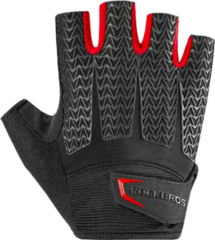 Rokavice za kolesarjenje z gelom Rockbros S169BR, XXL, črno/rdeče