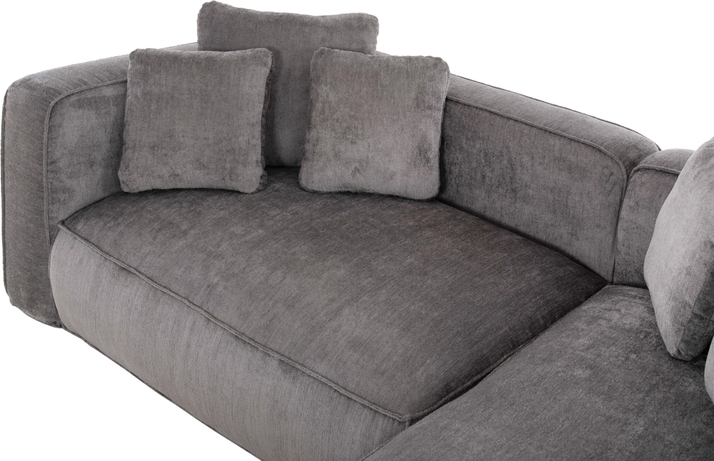 Kotna sedežna garnitura 3-sedežna GRACE FH3280.03R siva tkanina 252x105-160x70-90Hcm