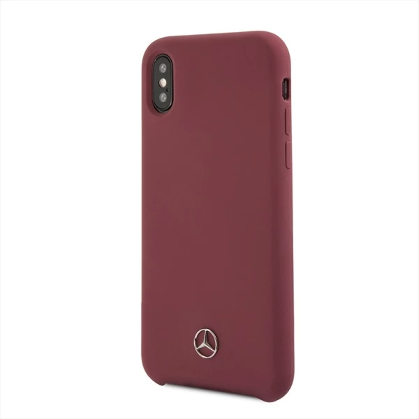 Zaščitni ovitek Mercedes Silicone Line za iPhone X/XS, rdeč