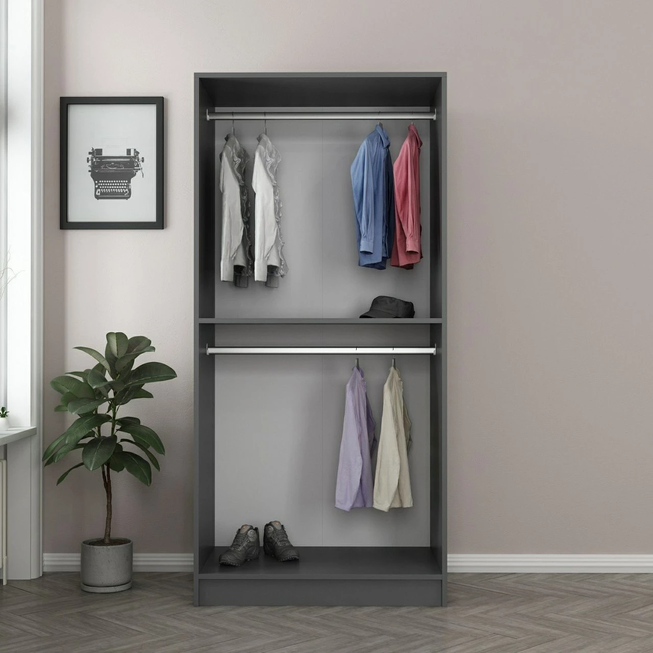 Omara Skye Decor, antracit in hrast, 210 cm