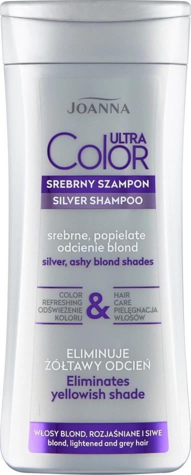 Šampon za ženske Ultra Color Silver Joanna za pepelnate in srebrnkaste blond lase, 200 ml