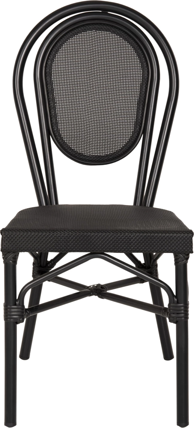 Aluminijasti stol bambus videz črn s tekstilom 45x57x88cm FH5052