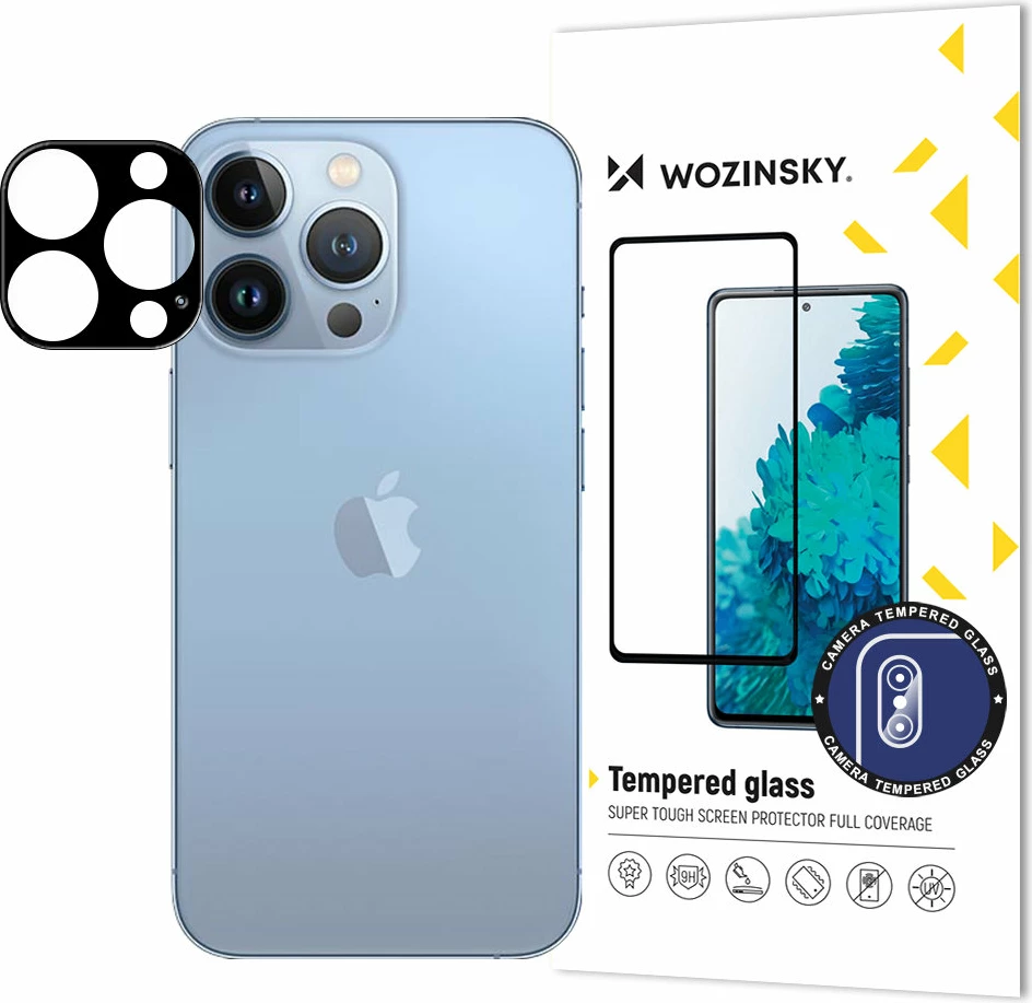 Kaljeno zaščitno steklo za kamero, Wozinsky iPhone 15 Pro Max, črno