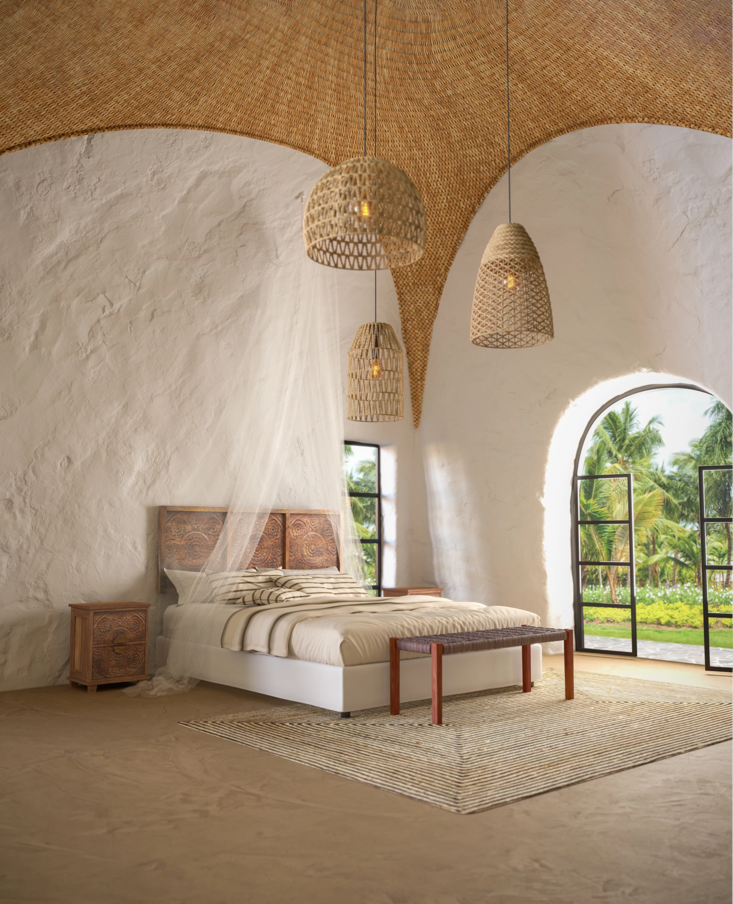 Komoda Bali iz mangovega lesa, naravna, 40x32x51 cm