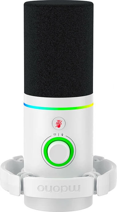 Dinamični mikrofon Maono PD200x, bel, z RGB osvetlitvijo
