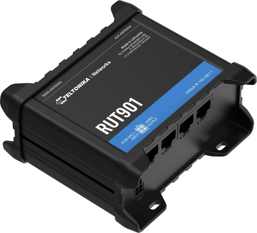 Usmerjevalnik LTE Teltonika RUT901, 4x RJ45, 2x SIM, WiFi, črn