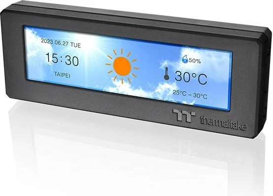 LCD zaslon 3,9 in Thermaltake, dodatek za ohišje, črn