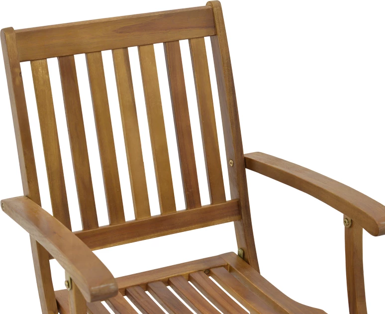 Zložljiv stol z naslonjali za roke, akacijev les, naraven, 53x60x90 cm