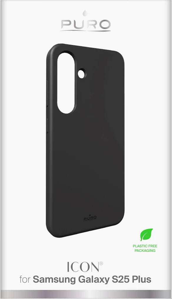 Ovitek za telefon Puro Icon za Samsung Galaxy S25+, silikon, črn