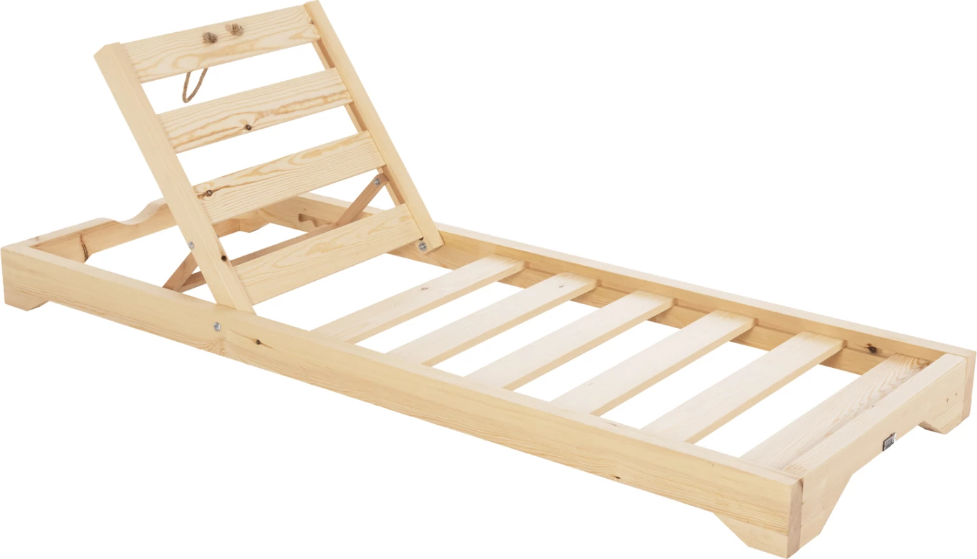 Profesionalni ležalnik za plažo IKARIA FH6115.01 iz borovega lesa v naravni barvi 80x208x32-100Hcm