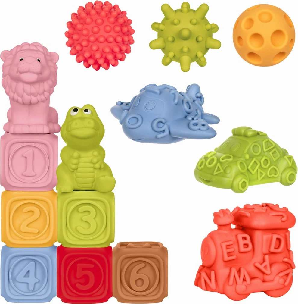 Senzorični gradniki, Montessori set Tullo, 14 kosov, mešane barve