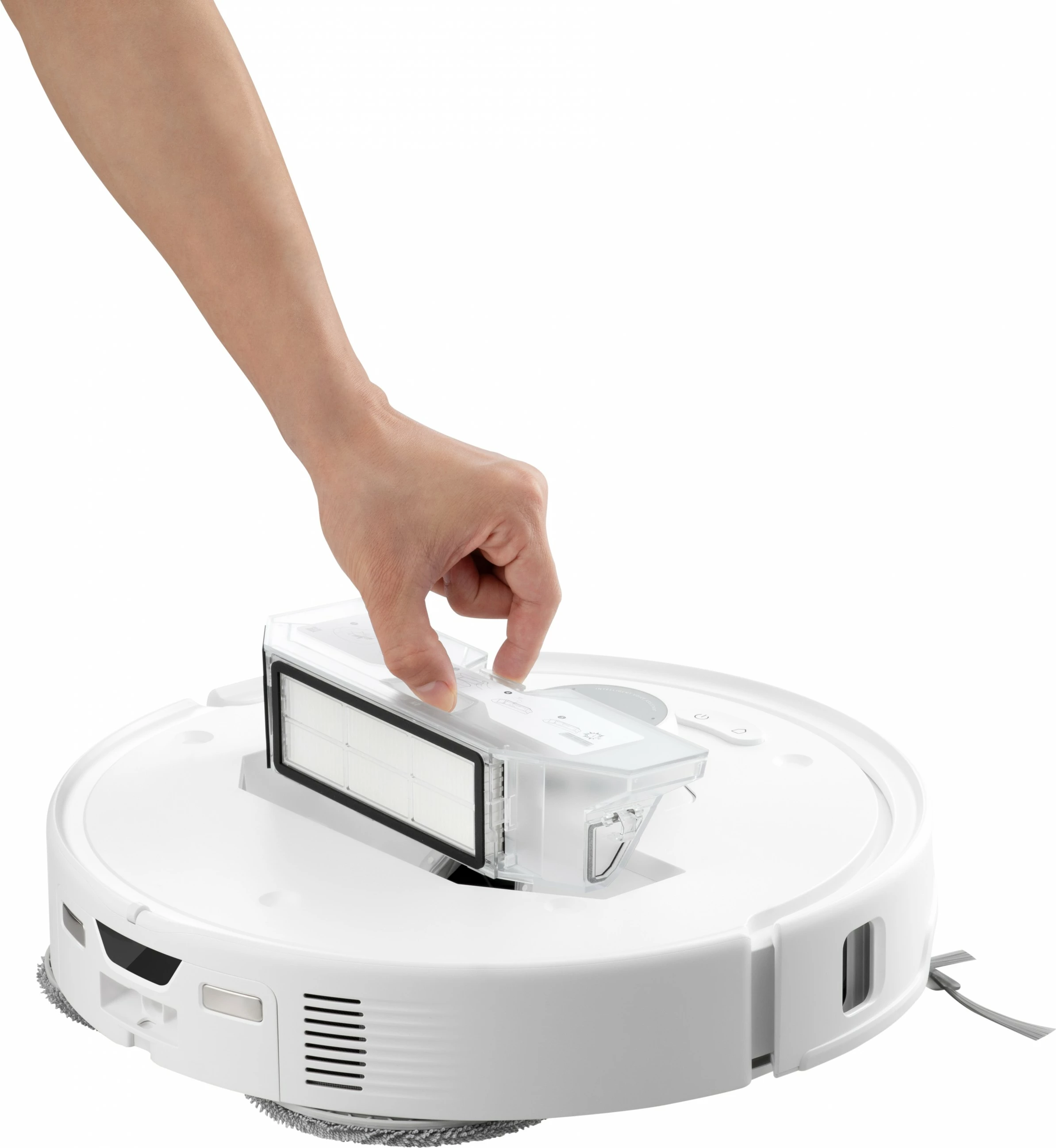 Robot za čiščenje Roborock Q Revo Curv, 0,325 L, baza 2,5 L, bel