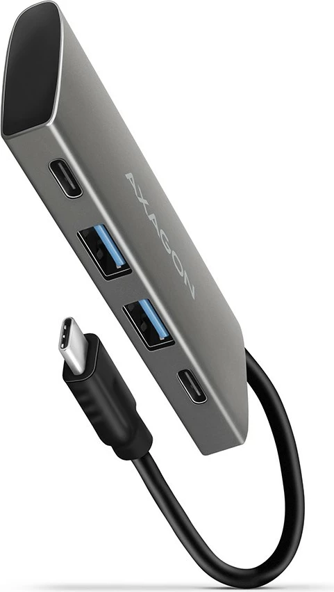 Razdelilec USB AXAGON HMC-4G2, 4 vrata (2x USB-A, 2x USB-C), USB 3.2 Gen 2, kabel USB-C 13 cm, črno/siv
