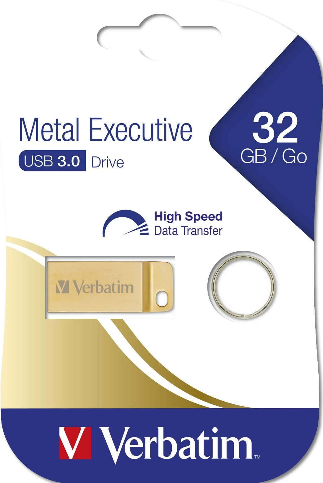 USB ključek 32 GB Verbatim Metal Executive, USB 3.2, zlata