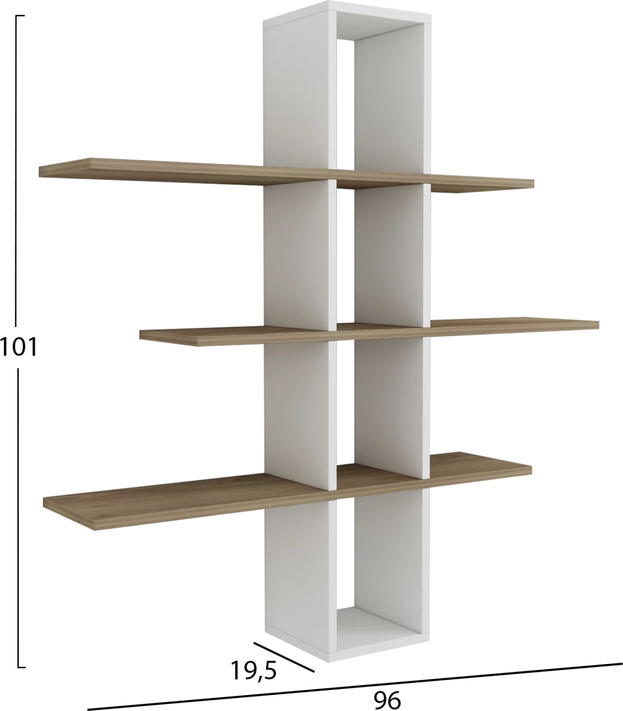 Stenske police DOMINIC FH8976.11 melamin v naravno-beli 96x19,5x101Hcm