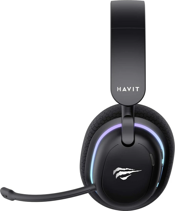 Gaming slušalke Fuxi-H7 HAVIT, z mikrofonom, brezžične in žične, črne