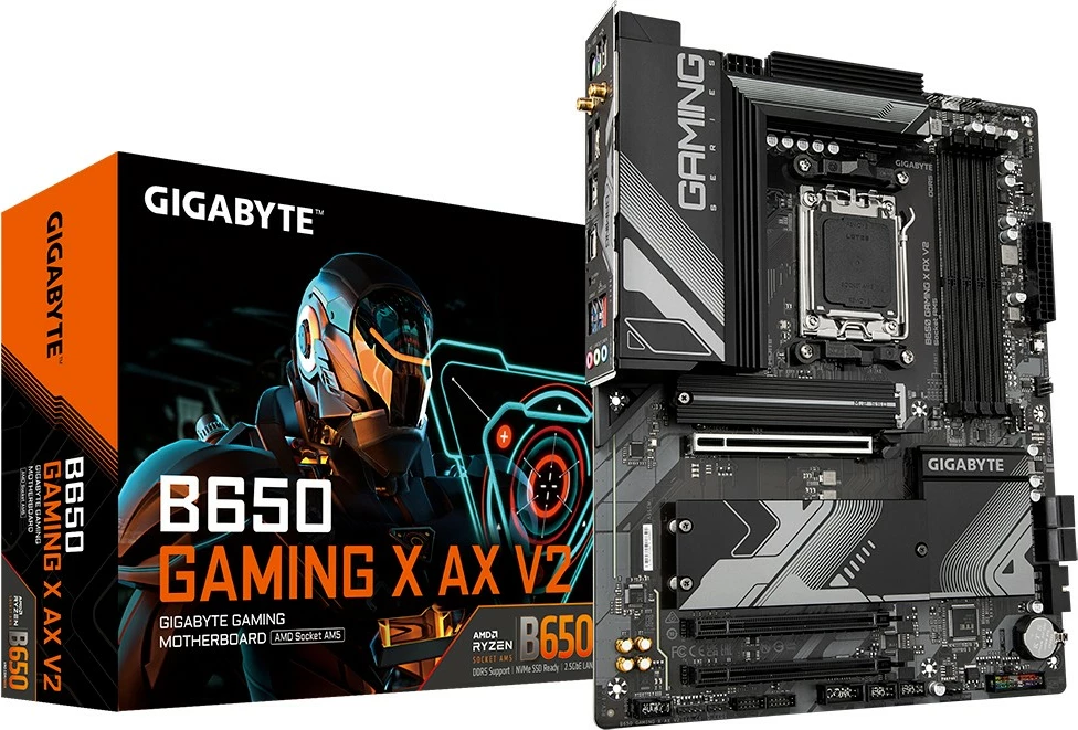 Matična plošča B650 GAMING X AX V2 Gigabyte, Socket AM5, ATX, 4x DDR5, Wi‑Fi 6E, črna