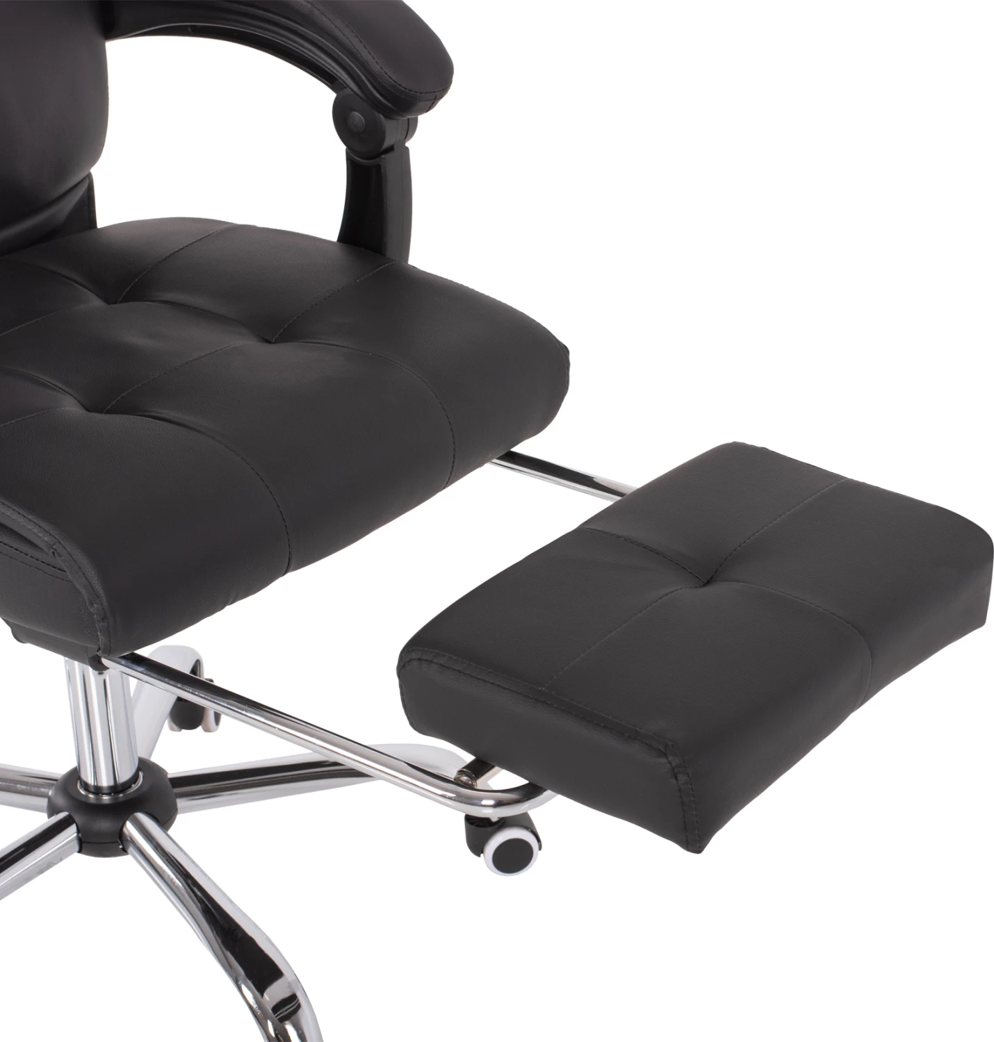 Izvršni pisarniški stol FH1057.11 črn z zložljivim naslonom za noge 58x71x128Hcm