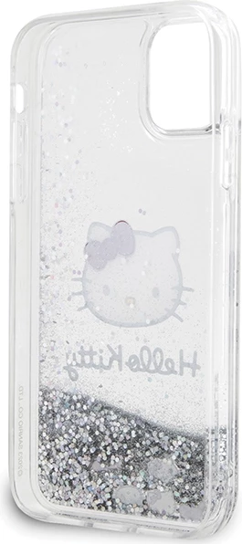 Ovitek za telefon s tekočimi bleščicami Kitty Head, Hello Kitty, za iPhone 11/XR, srebrn