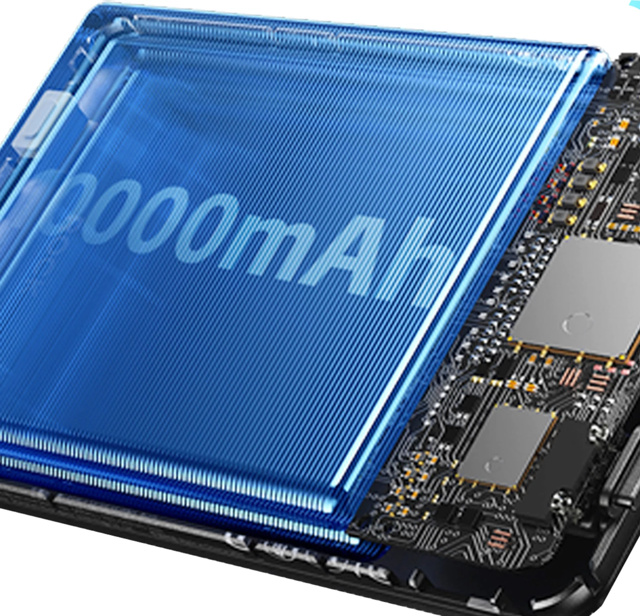 Prenosna baterija 10000 mAh, MagSafe, z integriranima kabloma USB-C in Lightning, Dudao K29, siva