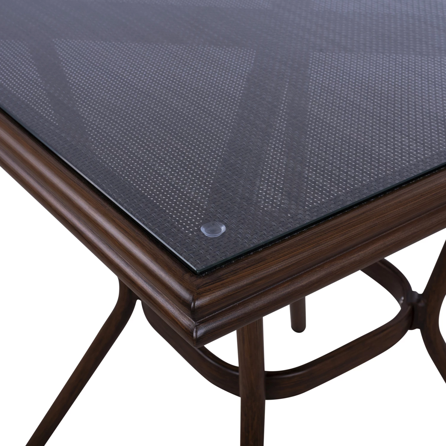 Aluminijasta miza 70X70X76 videz bambusa FH5568.03 rjava s steklom