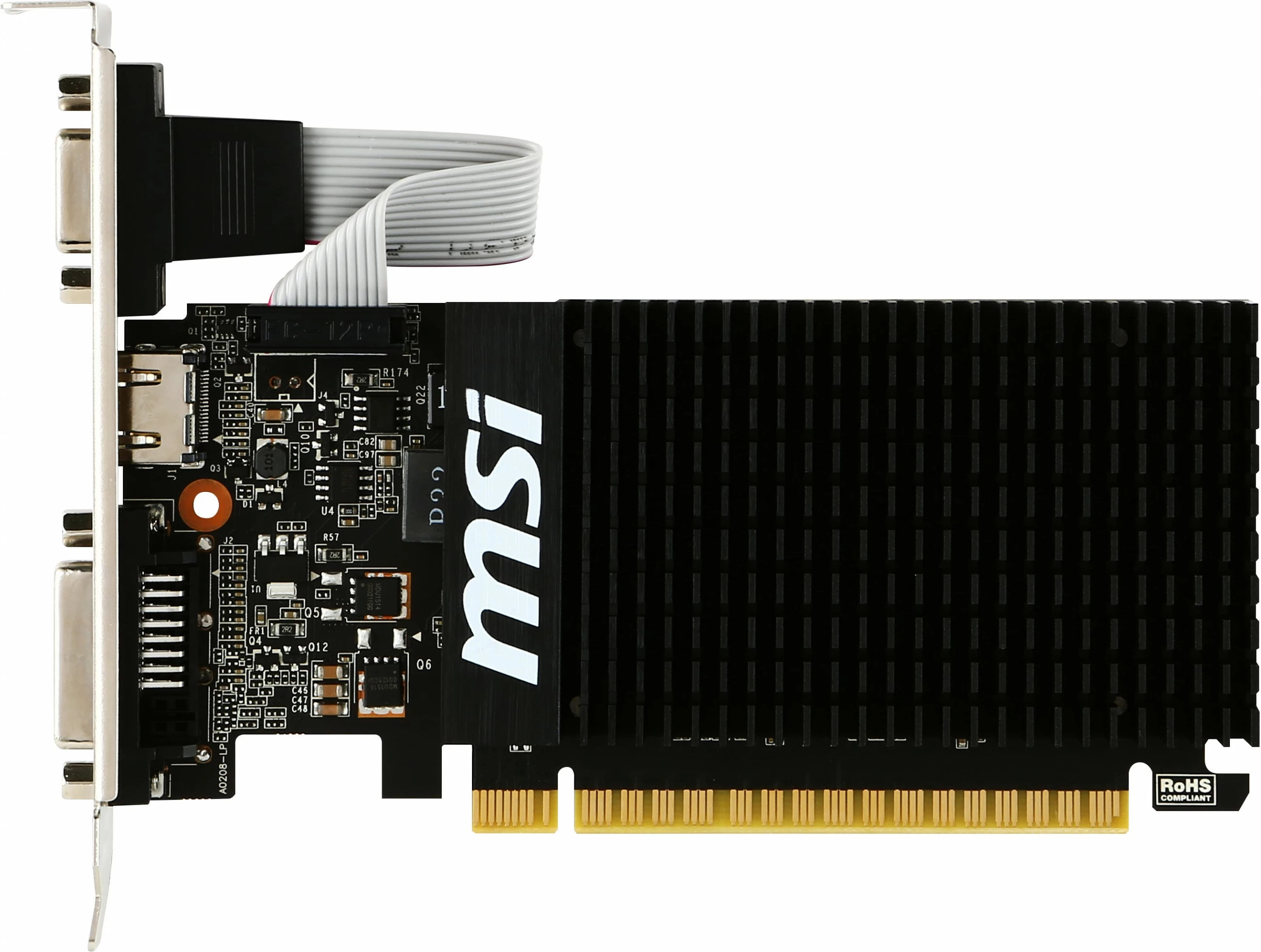 Grafična kartica MSI GT 710 2GD3H LP, GeForce GT 710, 2 GB, GDDR3, 64 bit, črna