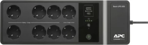 UPS 850 VA, 8 vtičev Schuko, USB Type-C in USB-A, APC BE850G2-GR, črn
