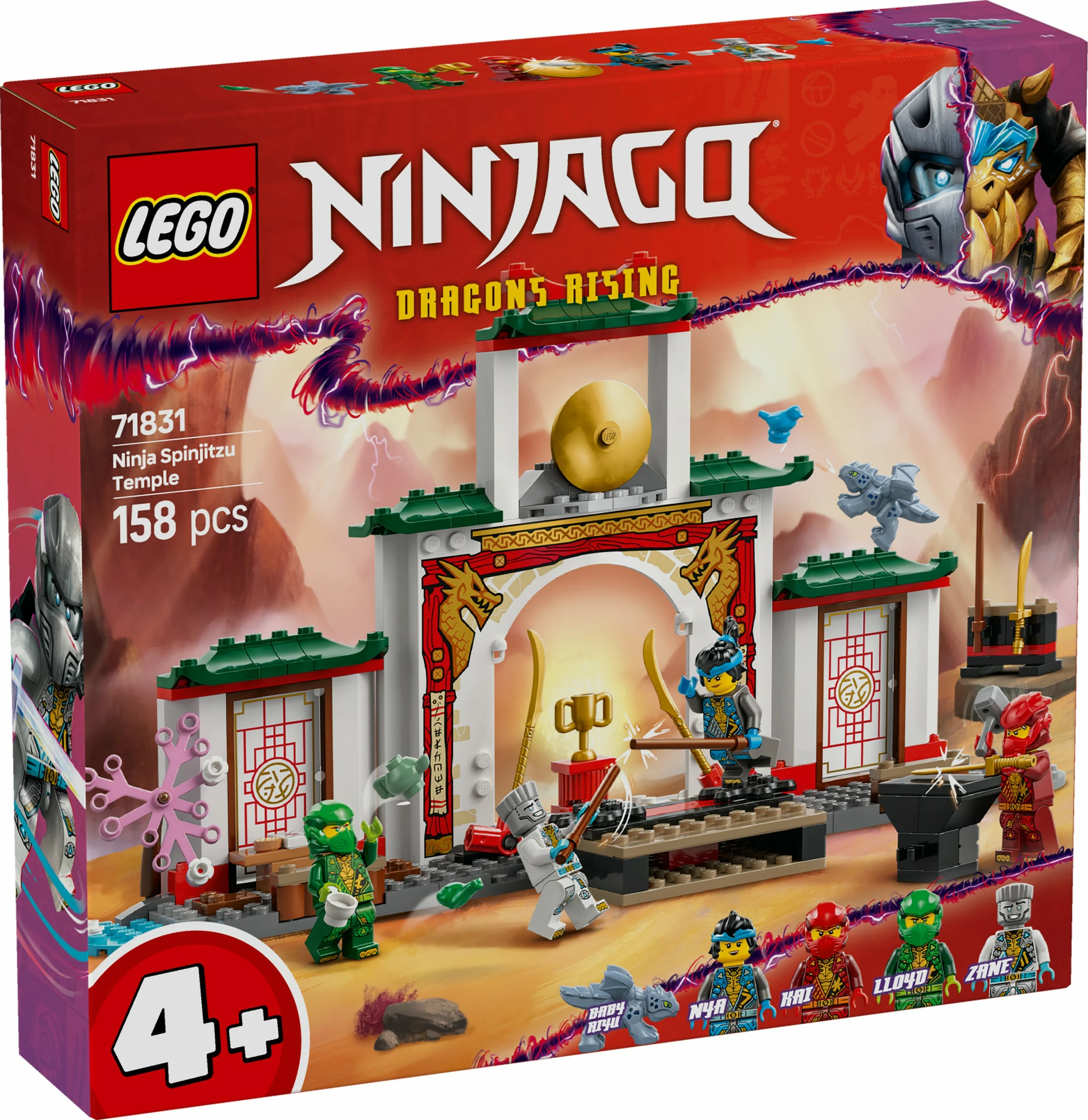 Set za gradnjo Spinjitzu tempelj LEGO Ninjago 71831, 158 kosov, večbarven