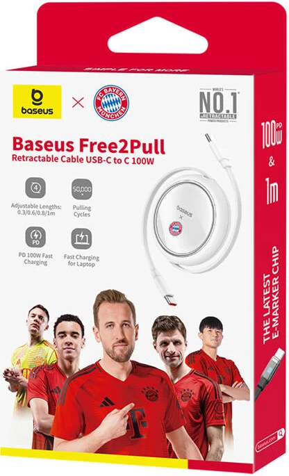 Kabel USB-C na USB-C, Baseus Bayern Edition, 100W, 100 cm, bel
