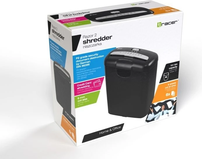 Univerzalni drobilnik papirja Tracer Razor 2, črn