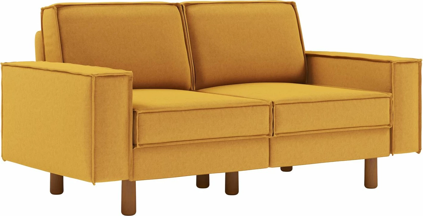 Dvosed Sparrow 2 Atelier del Sofa, gorčičen, orehove noge