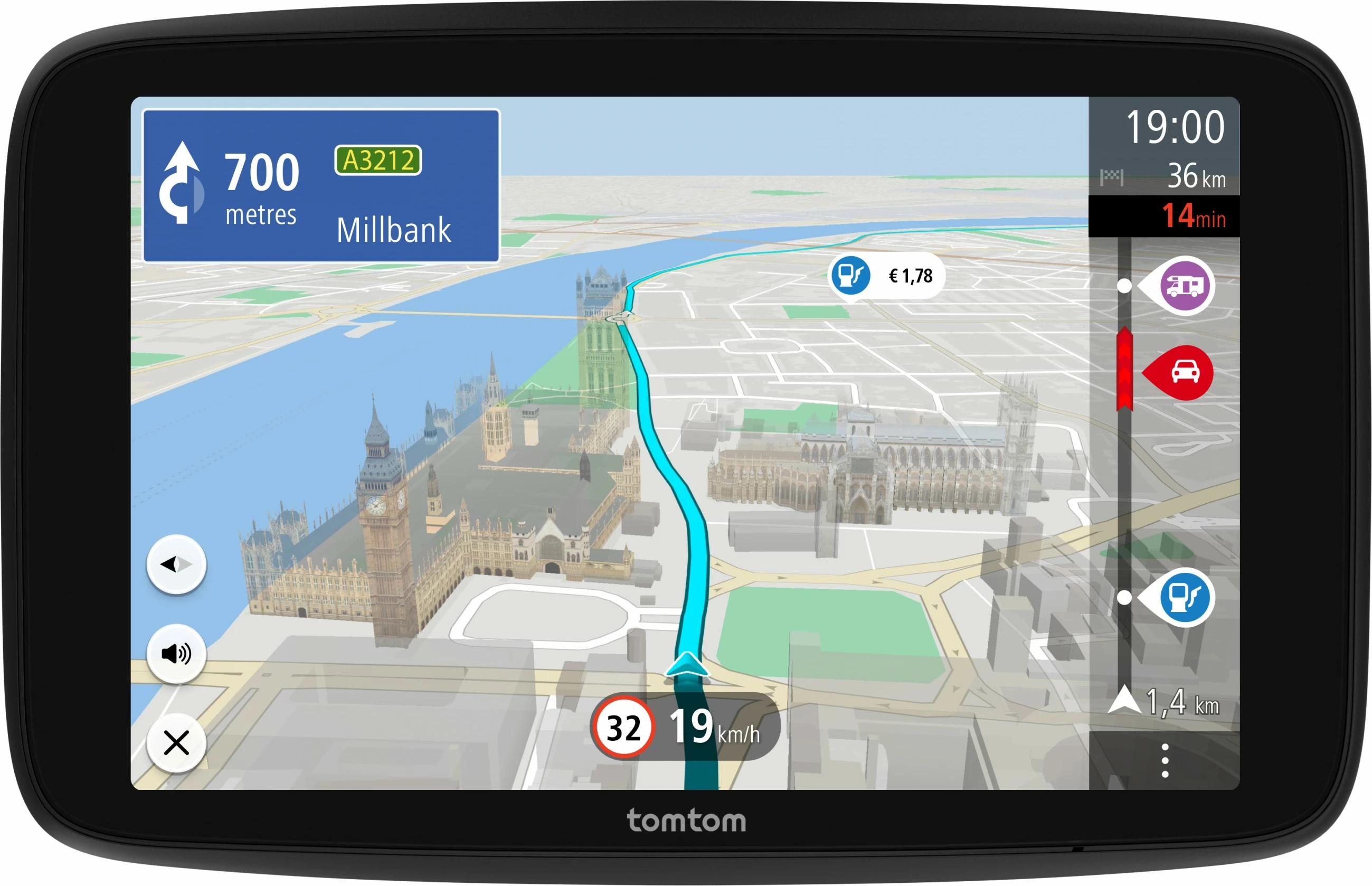 Navigacijska naprava za kamperje TomTom GO Camper Max, 32 GB, 7" zaslon, črna