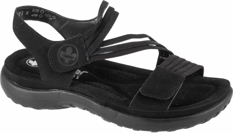 Sandali, črni Rieker za ženske