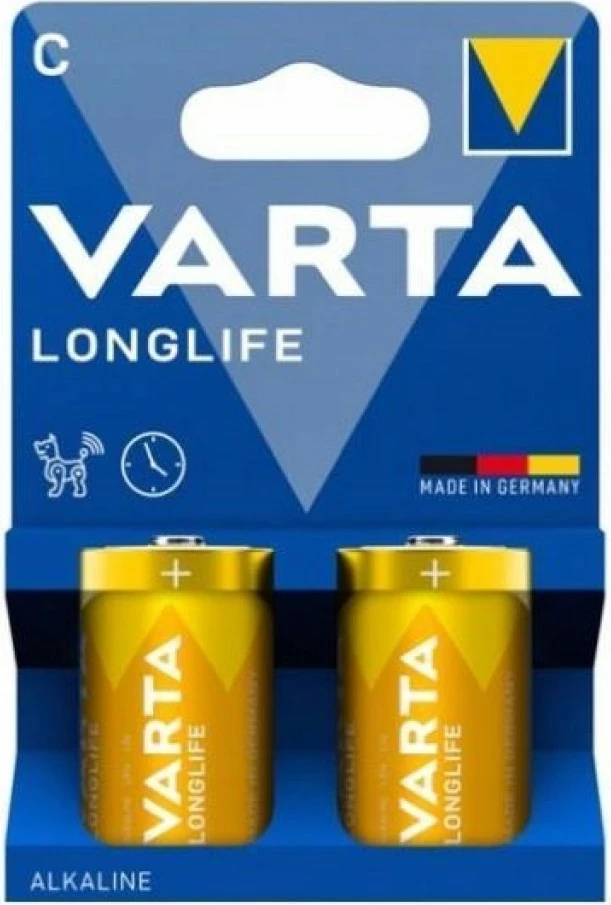 Alkalijske baterije tipa C (LR14), Varta Longlife, 2 kosa