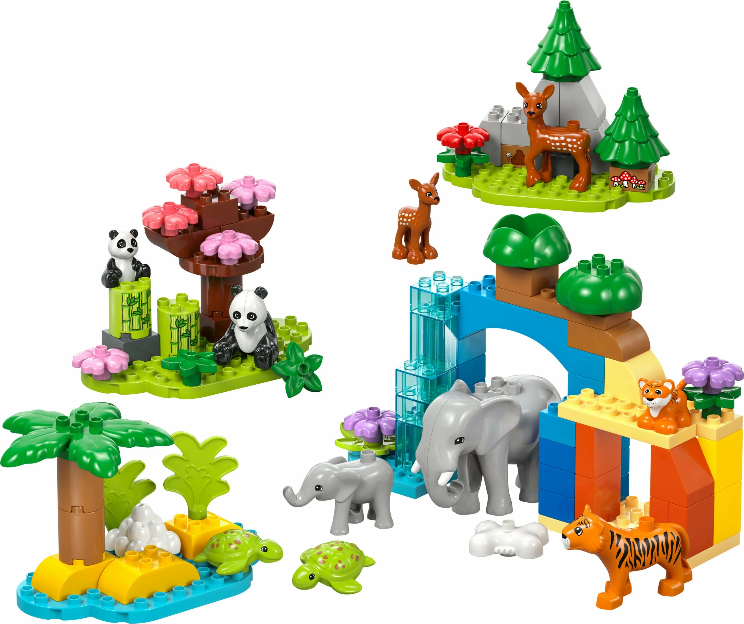 Igralni set LEGO DUPLO 10446 Wildtier-Familien 3‑v‑1, 92 kosi, večbarven