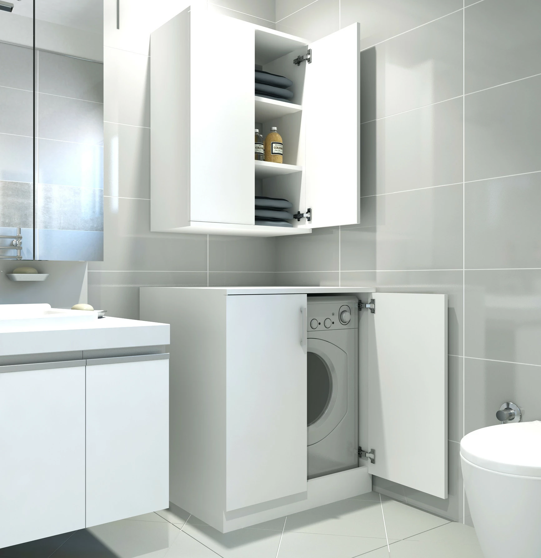 Kopalnični regal Hanah Home, bel