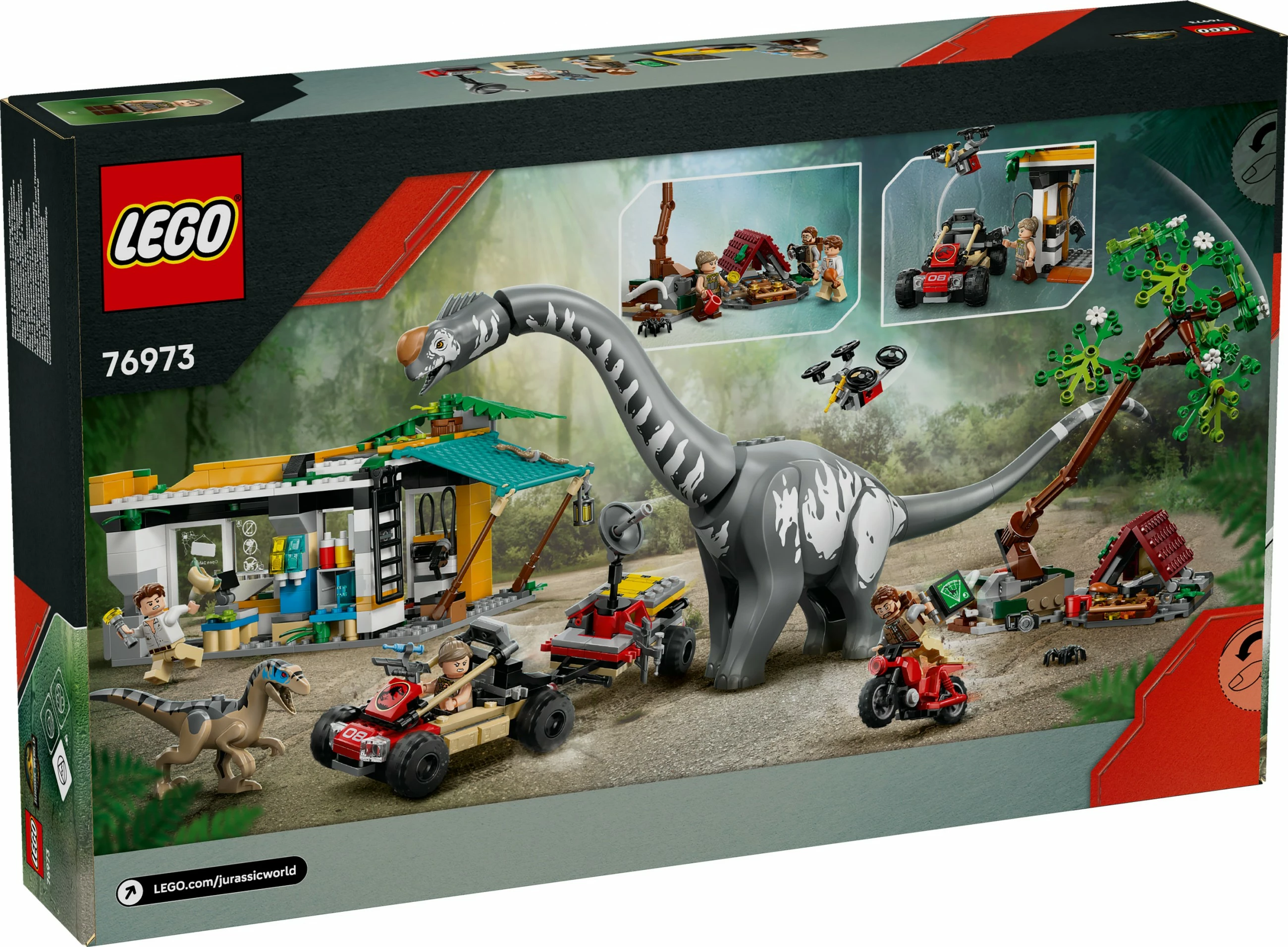 Set gradnje z dinozavri Raptor & Titanosaurus LEGO Jurassic World 76973, 582 delov, večbarven