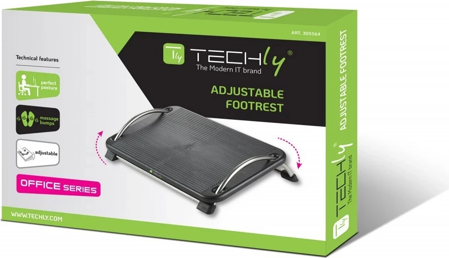 Ergonomska podpora za noge Techly ICA-FR 13, črna