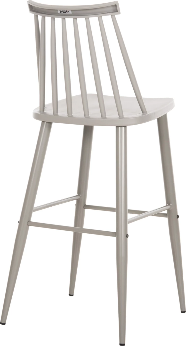 Barski stol z visokim sedežem VANESSA FH8459.20 s sivimi PP in sivimi kovinskimi nogami 47x48,5x107Hcm, set 2 kosov