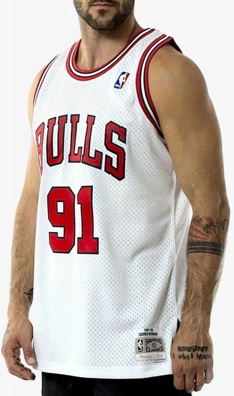 Dres za moške Mitchell & Ness Chicago Bulls, bel