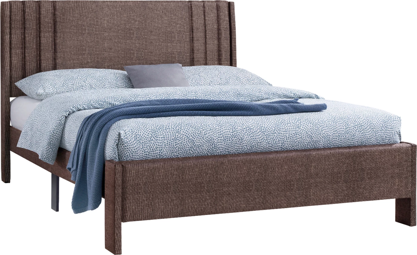 Dvojna postelja CREDENCE FH685.03 rjava tkanina za vzmetnico 160x200 cm