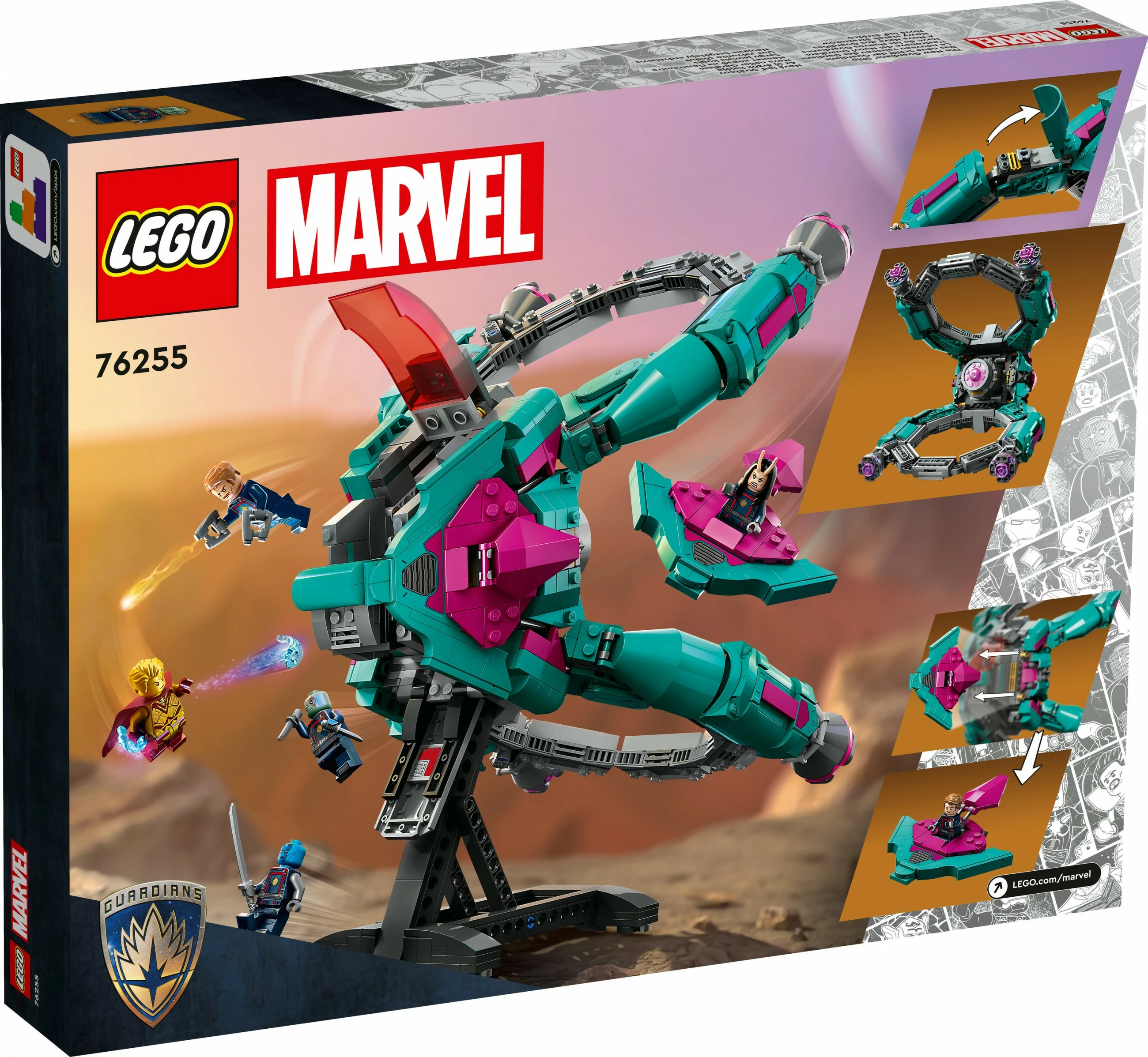 Gradbeni set Novo Guardiansovo plovilo LEGO Marvel Super Heroes, 1108 kosov, večbarven