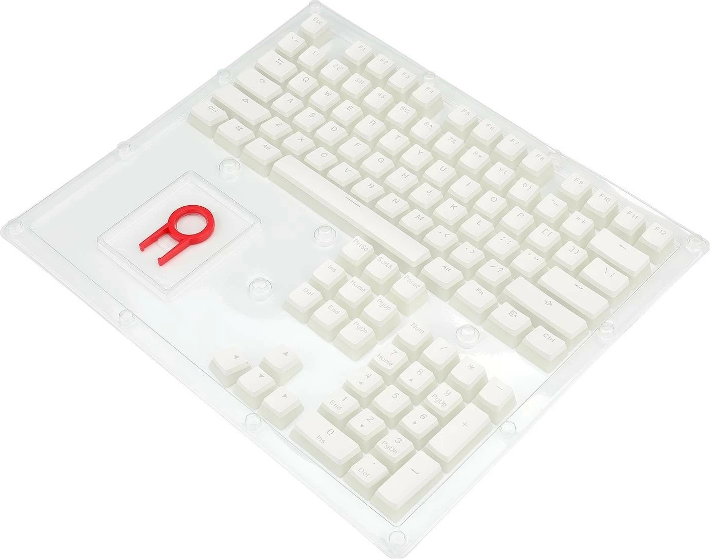 Komplet keycapov PBT Doubleshot, 104 kosa, bela Redragon A130