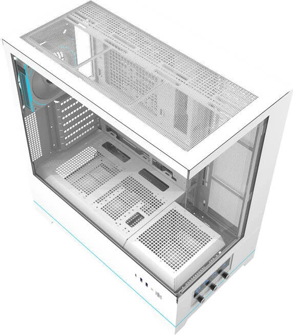 Računalniško ohišje Darkflash DY451 PRO, midi tower, ARGB, 1 ventilator, belo