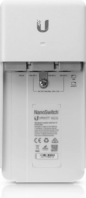 Gigabit Ethernet preklopnik NanoSwitch Ubiquiti, PoE, bel