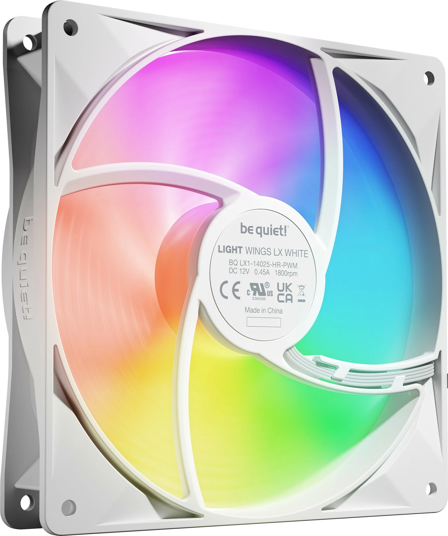Ventilator 140 mm LIGHT WINGS LX PWM high-speed, Be Quiet!, komplet treh, bel