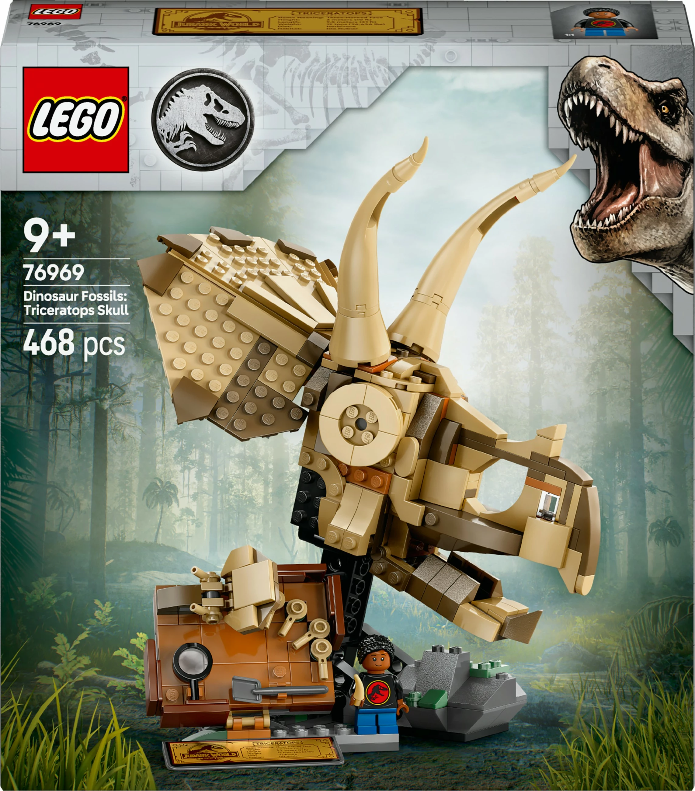 Model fosila Triceratopsa, LEGO Jurassic World 76969, 468 kosov, večbarven