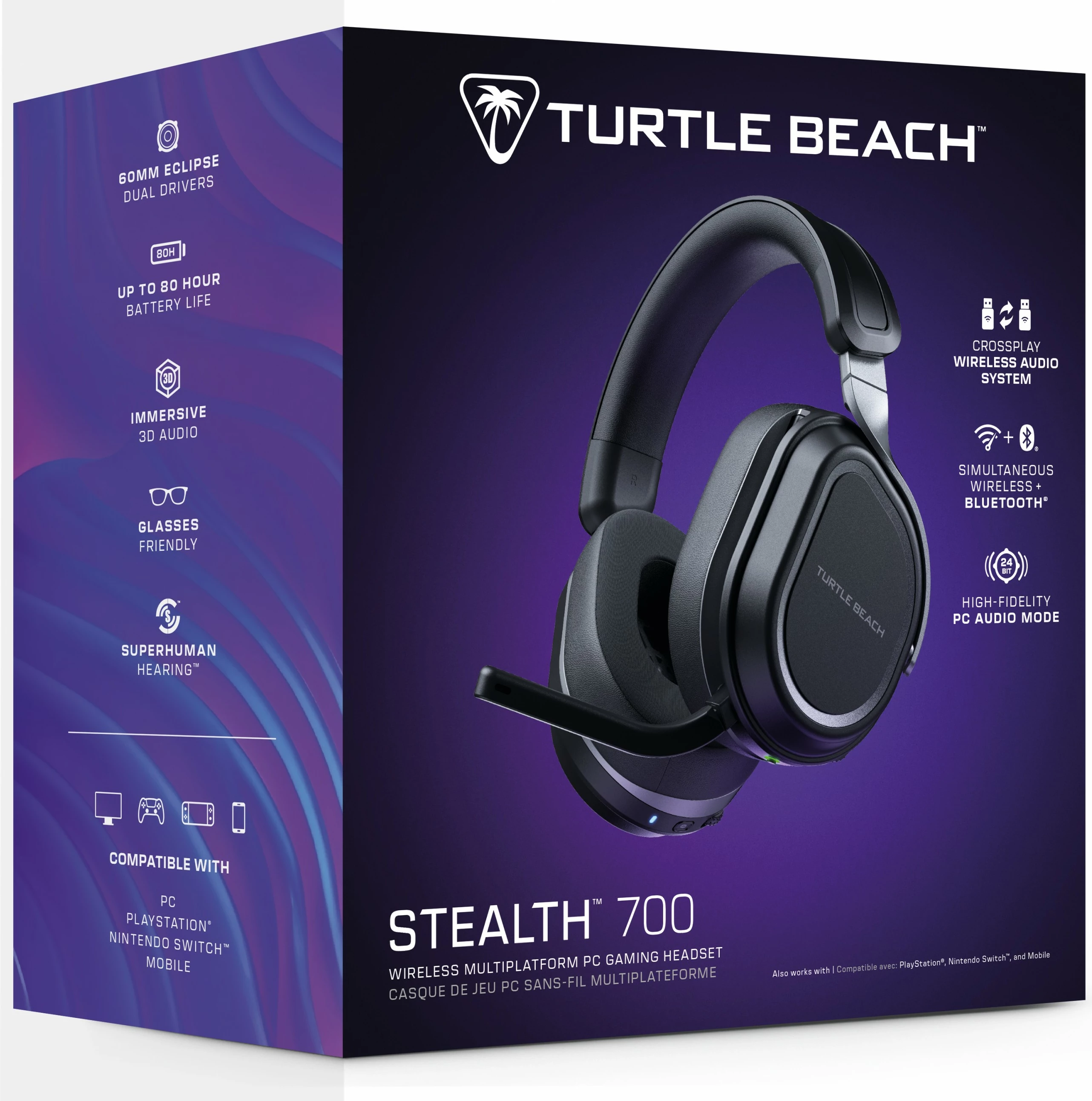 Gaming slušalke Turtle Beach Stealth 700, z žico in Bluetooth, črno/sive