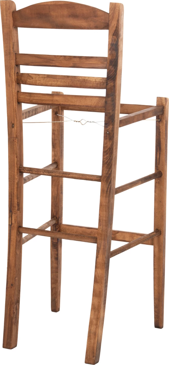 Barski stol Gadiel iz bukovega lesa impregniran v barvi oreha 40,5x39x104,5H cm. Samo okvir