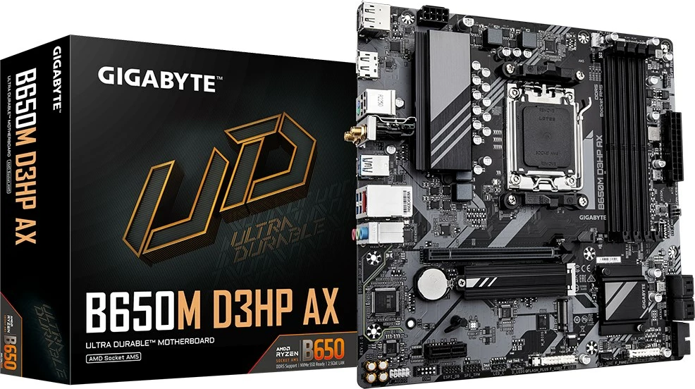 Matična plošča Gigabyte B650M D3HP AX, Socket AM5, DDR5, WiFi 6E, 2.5GbE LAN